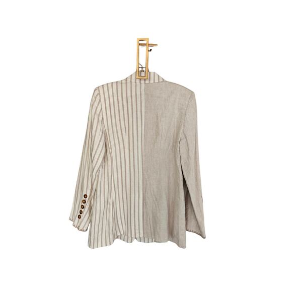 Sam Edelman Women's White and Taupe Enola Linen Blend Blazer NWT Size Medium - Picture 12 of 15